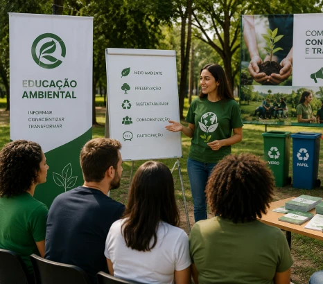 Desenvolvimento e execução de programas de educação ambiental e comunicação social